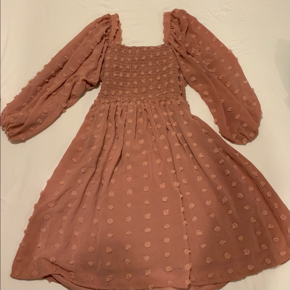 Alter’d State Plus Size Blush Puffy Long Sleeve Fairy Dress